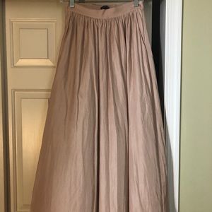 Silky pink maxi skirt